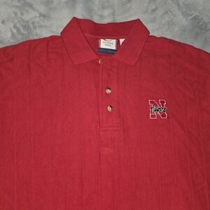 Nebraska Cornhuskers Men's  Red Heavy Polo Shirt Size Large